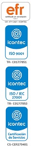 Certificación EFR, Icontec ISO 9001, 27001, NTC 5906 